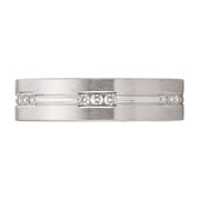 14K White Gold 0.36ctw Diamond Trio 6mm Eternity Band