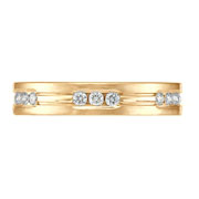14K Yellow Gold 0.36ctw Diamond Trio 4mm Eternity Band