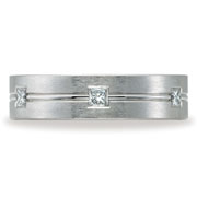 Bezel Set Princess Diamond 14K White Gold 6mm Eternity Band