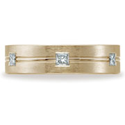 Bezel Set Princess Diamond 14K Yellow Gold 6mm Eternity Band