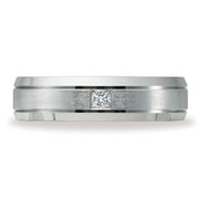 0.10ctw Beveled Princess Diamond Solitaire 14K White Gold Band