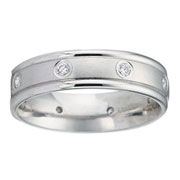 6mm Round Diamond 0.32ctw Bezel 14K White Gold Eternity Band