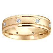 6mm Round Diamond 0.32ctw Bezel 14K Yellow Gold Eternity Band