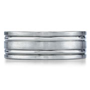 Double Groove Titanium 8mm Benchmark Wedding Band