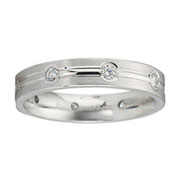 Bezel Set 4mm 0.32ctw Diamond 14K White Gold Eternity Band