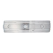 6mm 14K White Gold Bezel Set Diamond Eternity Wedding Band