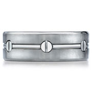 Nail Head Design Titanium Benchmark Wedding Ring