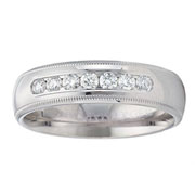 6mm 0.42ctw Milgrain Diamond Wedding Band