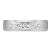 6mm Beveled Edge 0.42ctw Round Diamond Wedding Band