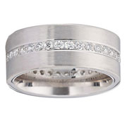 0.72ctw Flat Brush Finish Round Diamond Wedding Band