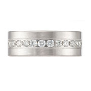 Channel Set 14K White Gold 8mm Diamond Wedding Band