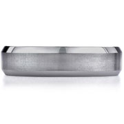 6mm Beveled Edge Benchmark Tungsten Forge Wedding Ring