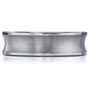 Polished and Brushed Concave Benchmark Tungsten Wedding Band