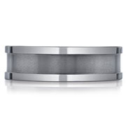 Raised Edge 7mm Tungsten Benchmark Wedding Band