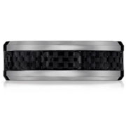 Tungsten Carbon Fiber Inlay Benchmark Wedding Band