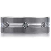 Bezel Set Black Diamond Tungsten Benchmark Forge Wedding Ring