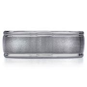 8mm Brushed and Polished Tungsten Benchmark Ring