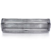 Grooved Edge Brushed and Polished 7mm Benchmark Tungsten Ring