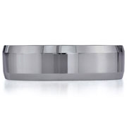 Beveled Edge Classic Polished Benchmark Tungsten Wedding Ring