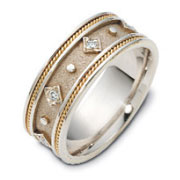0.16 tcw Diamond 14K Two Tone Gold Dora Wedding Band