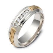 0.22 tcw 14K Two Tone Gold Dora Wedding Band