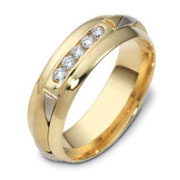 0.22 tcw 14K Two Tone Gold Braided Dora Wedding Band