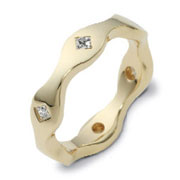 Princess Cut Diamond 0.30 tcw 14K Yellow Gold Dora Wedding Band