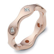 14K Rose Gold Princess Diamond Dora Wedding Band, 0.30ctw