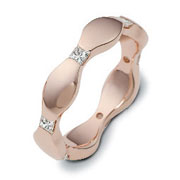 14K Rose Gold Princess Diamond Dora Eternity Band, 0.30 tcw