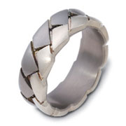 Antonius -- 8.00 mm Titanium & Gold Dora Wedding Band
