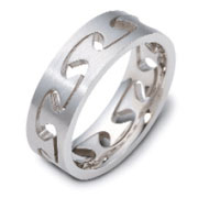 6mm 14K White Gold Puzzle Wedding Band