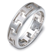 6.50mm 14K White Gold Dora Puzzle Wedding Band