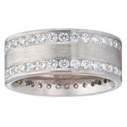 1.47 tcw Diamond Brick Design 14K White Gold Dora Wedding Band