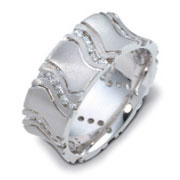 0.60ctw Diamond Designer 14K White Gold Dora Wedding Band