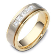 0.60 tcw Channel Diamond 14K Two Tone Gold Dora Wedding Band