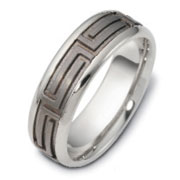 Bartholomeus -- 7.00 mm Titanium & Gold Dora Wedding Band