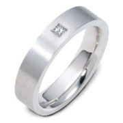 Solitaire Princess Diamond 14K White Gold Dora Promise Band