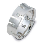 Diamond 14K White Gold Staggered Dora Wedding Ring, 0.25 tcw