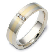 3 Stone Diamond 0.04 tcw 14K Two Tone Dora Wedding Band
