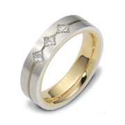 Princess Diamond 14K Two Tone Gold Dora Wedding Band, 0.30 tcw