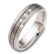 Bennis -- 7.00 mm   Titanium & Gold Dora Wedding Band 0.21 TCW