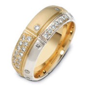 0.44 tcw 14K Two Tone Gold Diamond Dora Wedding Band