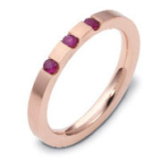 0.18tgw 14K Rose Gold Ruby Dora Wedding Band