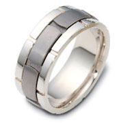 Bernerious -- 9.00 mm Titanium & Gold Dora Wedding Band