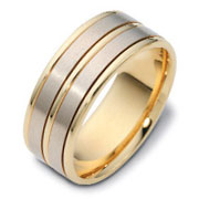 Two Tone Seamless 8.50 mm Two Tone Gold Wedding Band