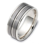 Girolamo -- 8.50 mm Titanium & Gold Dora Wedding Band