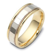 Two Tone 7.00 mm 14K Two Tone Gold Wedding Band
