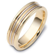 Two Tone 6.00 mm Two Tone Gold Wedding Band