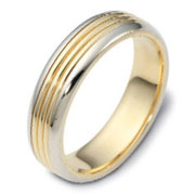 Two Tone 6.00 mm Two Tone Gold Wedding Band