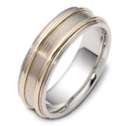 Two Tone 6.50 mm 14K Two Tone Gold Wedding Band